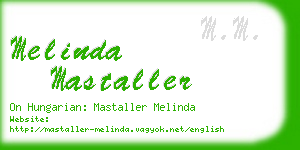 melinda mastaller business card